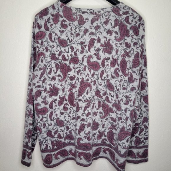 Sarah Spencer Paisley Lambs Wool, Angora Rabbit Hair Sweater, Size 2X - Picture 5 of 6